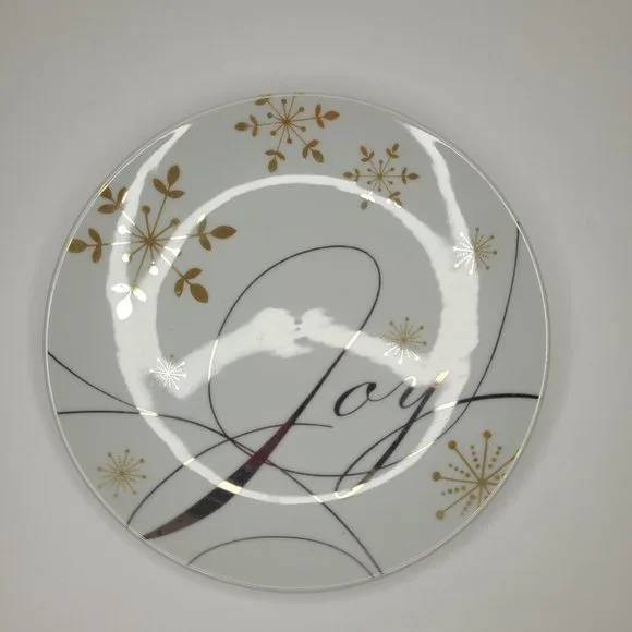 Pier 1 Imports Holiday Season Appetizer Plates Set of 4 Christmas Wish 6" Dinner - Picture 3 of 11